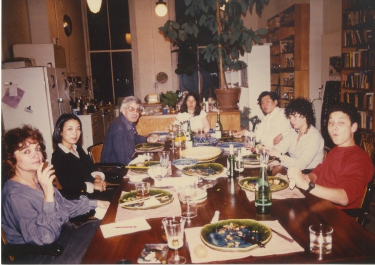 Dinner party with Colette and James Rossant, and their children (?)
