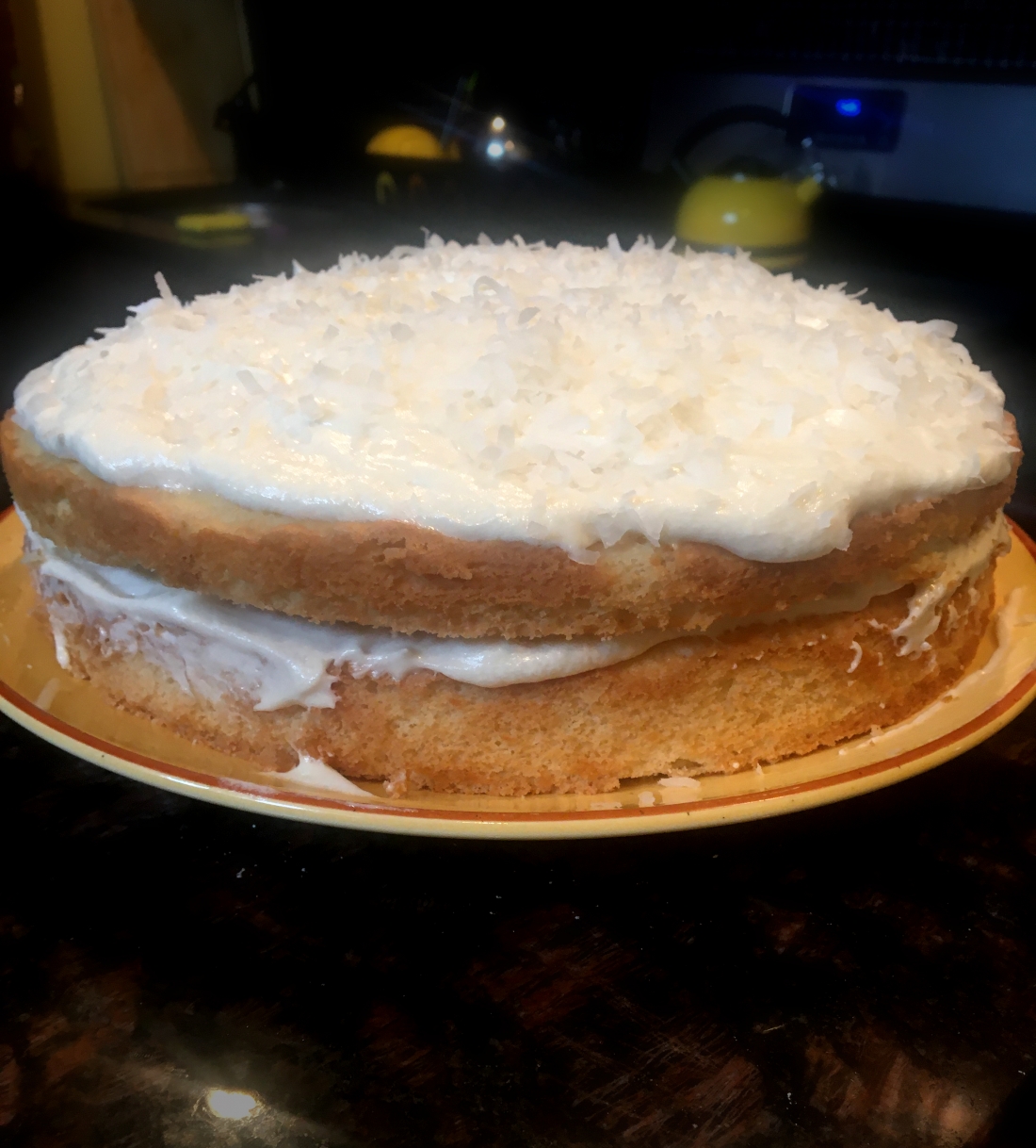 Coconut cake with buttercream by Kathryn