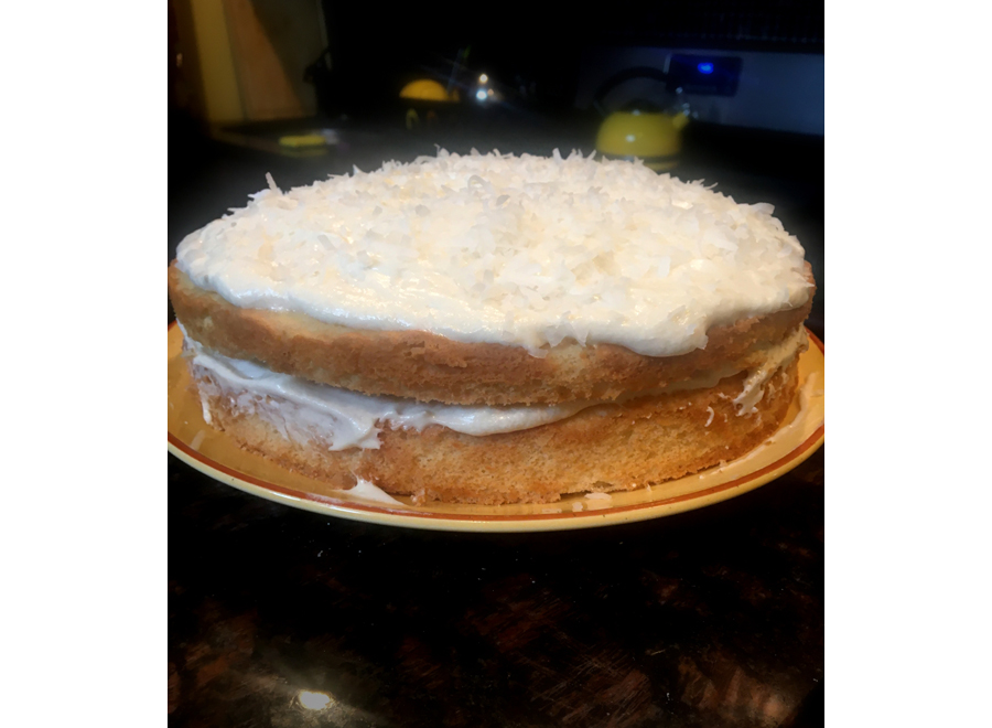 Coconut cake with buttercream by Kathryn